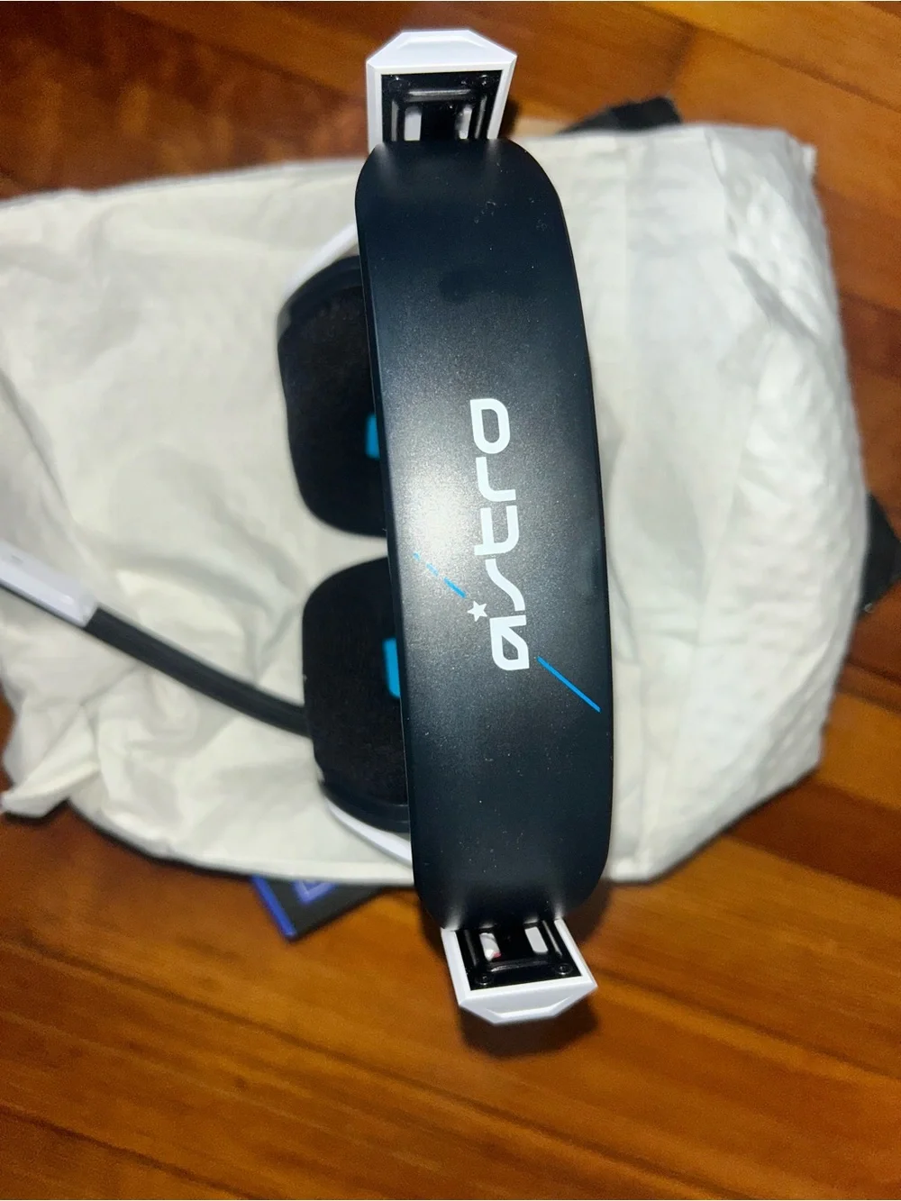 White and Black Gaming Headset with Noise-Canceling Mic